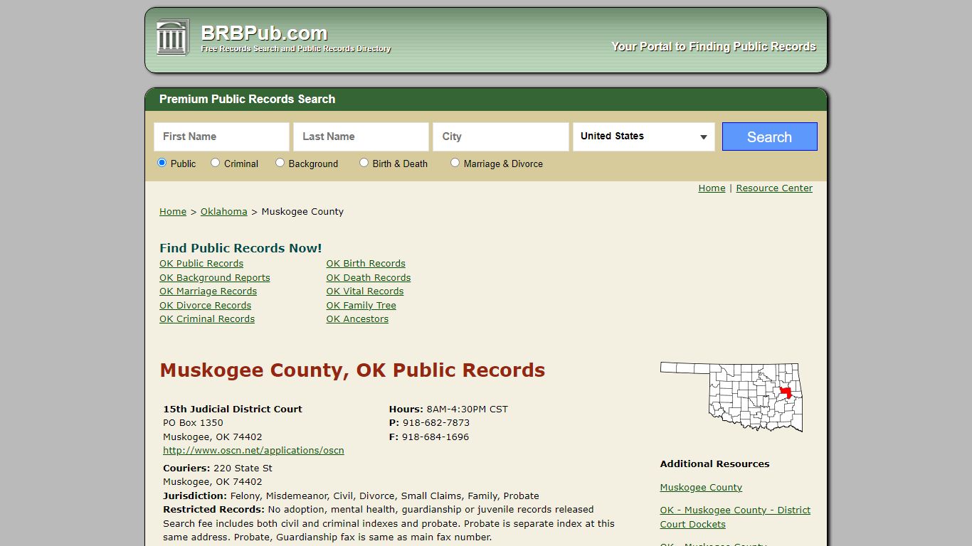 Muskogee County Public Records | Search Oklahoma ...